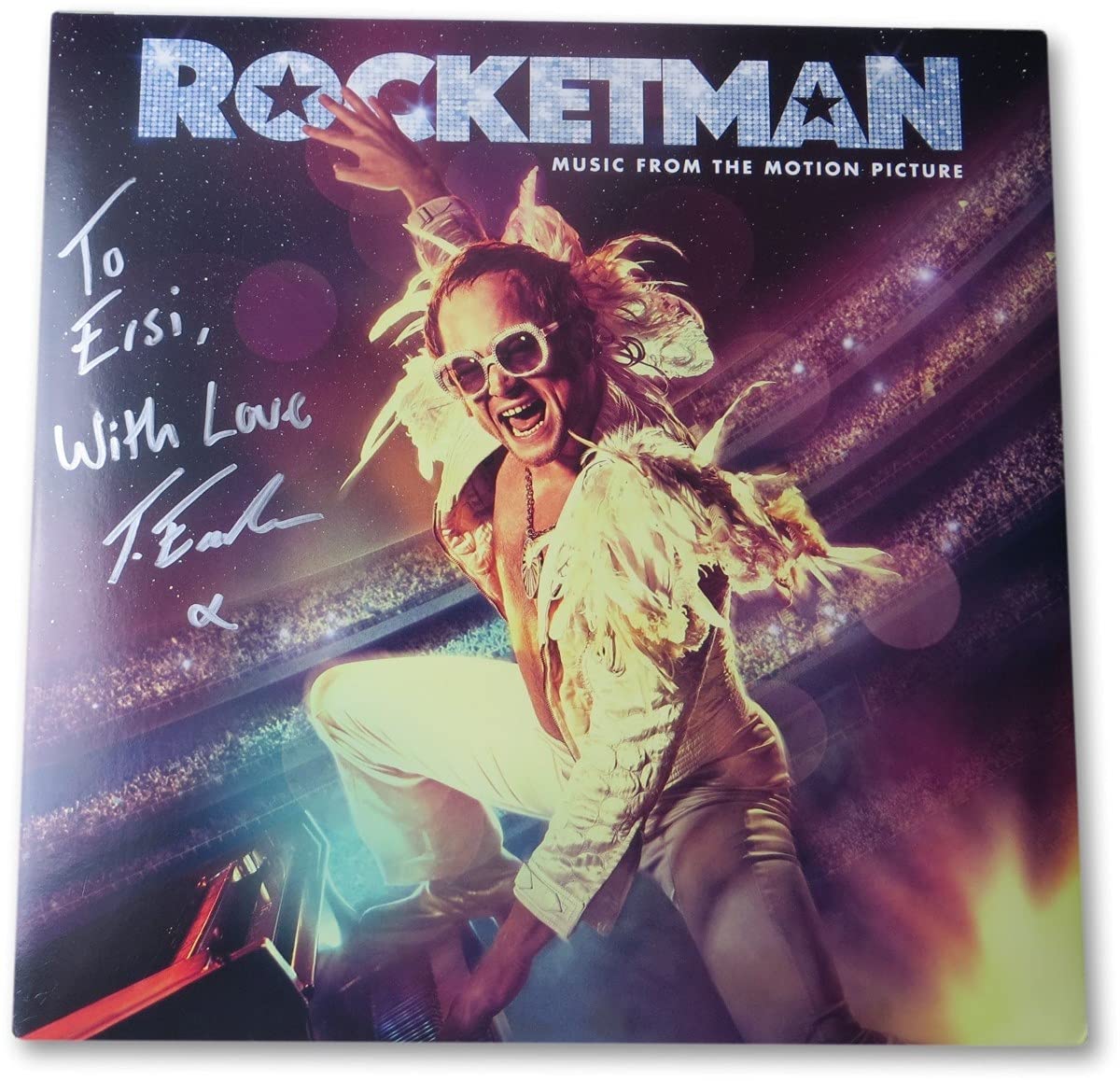 Amazon.com: Taron Egerton Signed Autographed Record Album Cover
